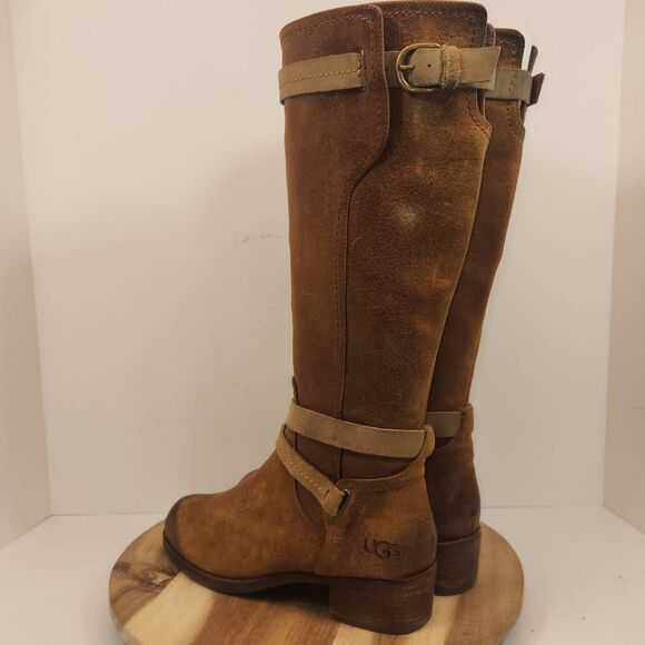 UGG Australia Darcie Distressed Women's Riding Boot Size 9 Brown - Picture 6 of 12